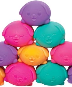 Schylling NeeDoh Teenie Funky Pups - Sensory Squeeze Toy - Contains 3 Mini Groovy Globs - 1.5 Wide - Color May Vary (Pack of 1)